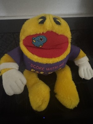 Vintage 1980's PAC-MAN Eating Ghost Knickerbocker Bean Bag Plush Score With Me