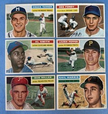 1956 Topps Baseball Lot Of 6, Chuck Tanner, Dee Fondy, Al Smith, Vgex