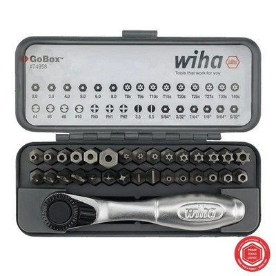 Wiha 74958 32-Piece GoBox Security Bit Set Mini Ratchet TORX Hex NEW