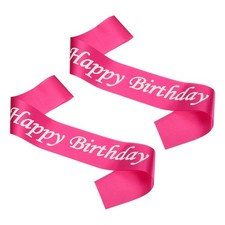 2 Pcs Birthday Girls Sash, Birthday Sash for Women Satin Queen Sash, Rose Red