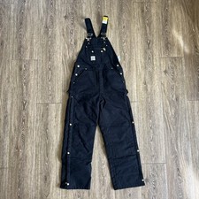 Brand New Carhartt Mens Black Double Knee Insulated Workwear Overalls Size XL