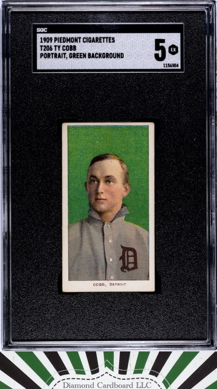 1909 T206 Piedmont 150 Ty Cobb Portrait Green SGC 5