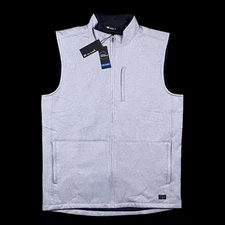 Travis Mathew Vest Men Large Gray Full Zip Performance Local Secret NEW WITH TAG