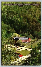 Vtg Postcard Gatlinburg Tennessee Mountain View Hotel Scenic View Birds Eye USA