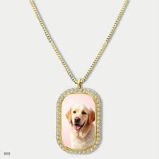 New Cute Golden Retriever Dog Fashion Pendant Necklace Chain Picture Dog Tag Cha