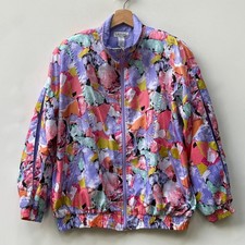 Vintage Lavon Cheerful Corp Womens Medium Colorful 80s 90s Retro Abstract Jacket