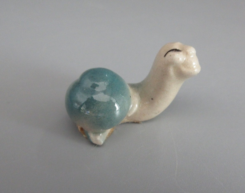 Retired Hagen Renaker Baby Blue & Grey Snail