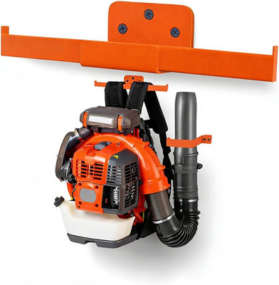 Backpack Leaf Blower Hanger & Hose Holder for Garage Organization - Stihl Orange