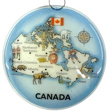 Canada Map Christmas Tree Ornament - Art Glass Light Catcher