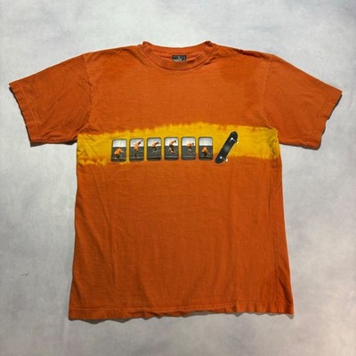 Vintage Extreme Limit Skateboarding Graphic T-Shirt Orange Men's M Skater Y2K