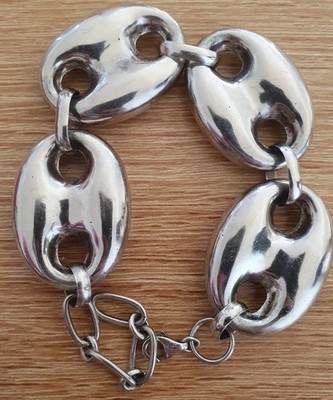 Armband aus 925 Sterling Silber große Glieder 43,4g Kaffeebohne