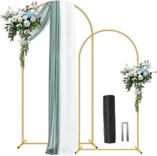 Metal Arch Backdrop Stand 7.2FT 6FT Wedding Arch Backdrop Stand Set of 2 Gold