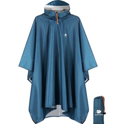 Leichter  Regenponcho mit Kapuze - Ideal für Camping & Wandern