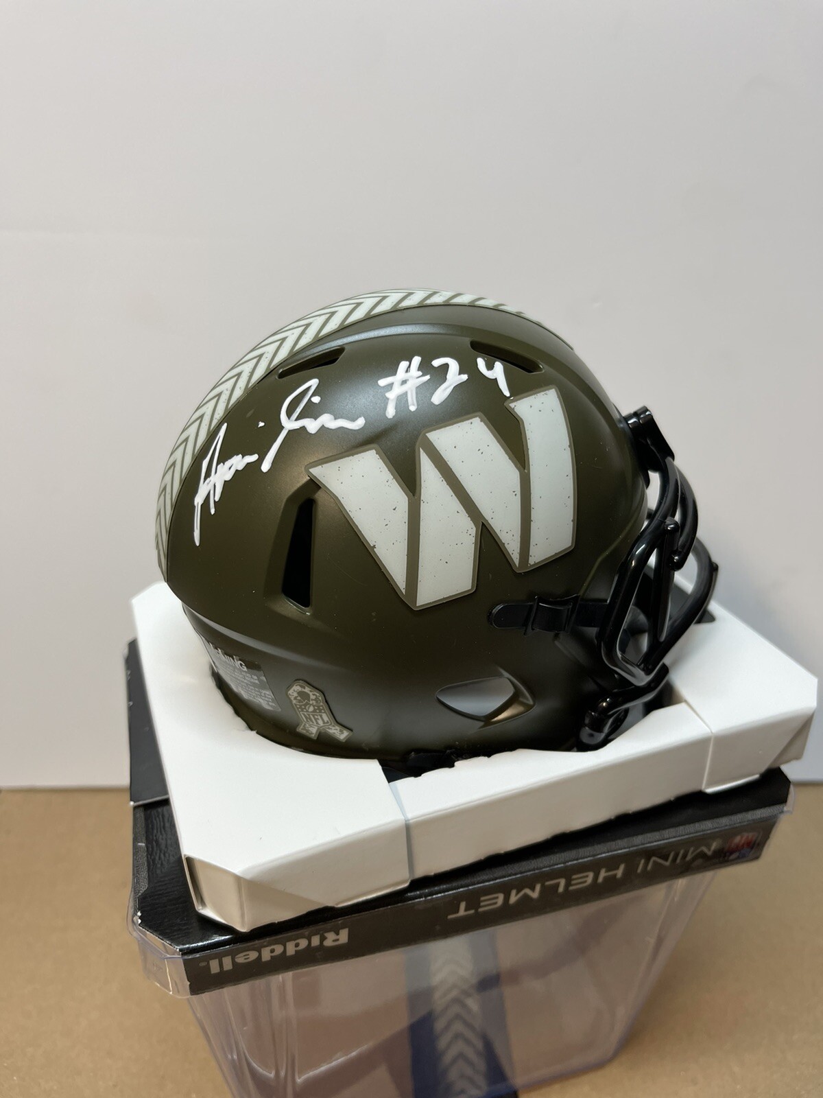 ANTONIO GIBSON Autographed Signed Washington Commanders #24 Salute 2 Sv MINI HELMET Beckett 