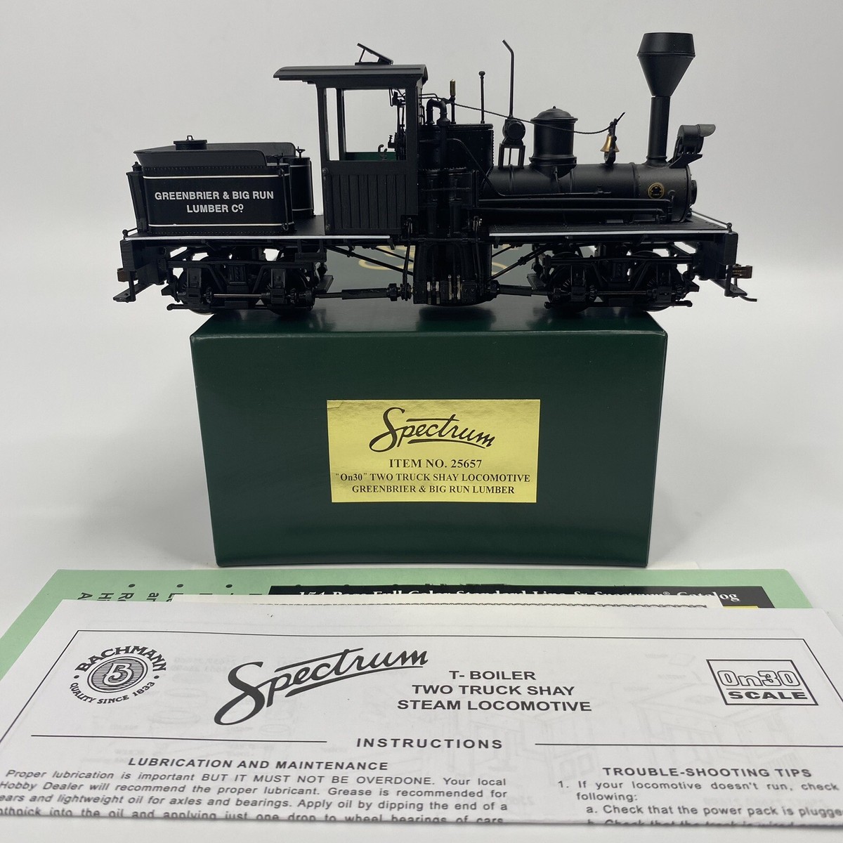 Bachmann On30 Two Truck Shay Locomotive Greenbrier Big Run