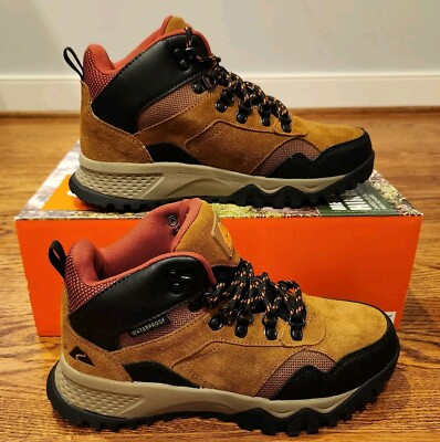 Ozark Trail Hikers Men's 7 Redlined Waterproof Brown Leather Boots NIB