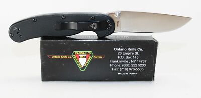 ON8860 Ontario RAT-2 RAT II Folder Black AUS-8 Blade Nylon Handles Linerlock Cli