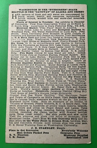Ye Olde Curiosity Shop Trade Card ~ Standley ~ Seattle WA Native American Store - Picture 4 of 6