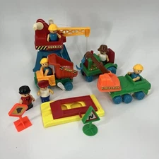 Vintage 1980s Playskool Li’l Playmates Vehicle Lot of 13: Construction & More