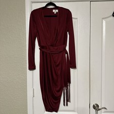 Altuzarra for Target Red Sz 8 Plunge Neckline Jersey Faux Wrap Dress Size 10