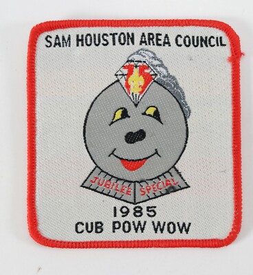 Vintage 1985 SHAC Sam Houston Cub Pow Wow Red Border Boy Scouts BSA Camp Patch