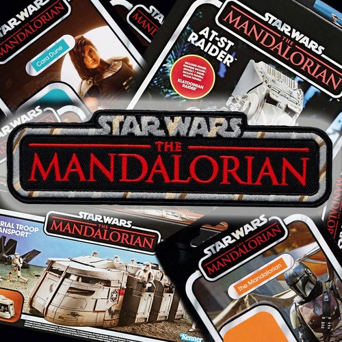 Vintage Kenner style STAR WARS "The Mandalorian" Title embroidered iron-on patch - Picture 4 of 5