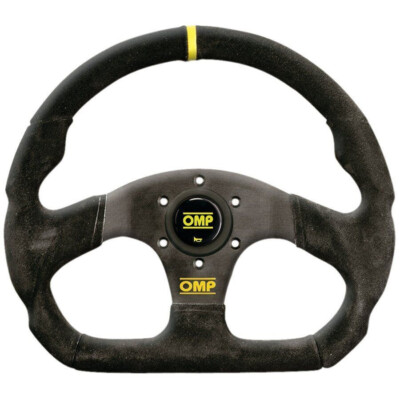 OMP Superquadro Steering Wheel 330mm Black Suede Black Spokes Rally Race Cup