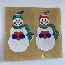 Vintage 1980  s snowman stickers by Frances Meyer inc.
