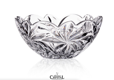 Crystal Bowl 11 '' Czech Bohemia Vase Fruit Desert Sweets Dish Centerpiece Gift
