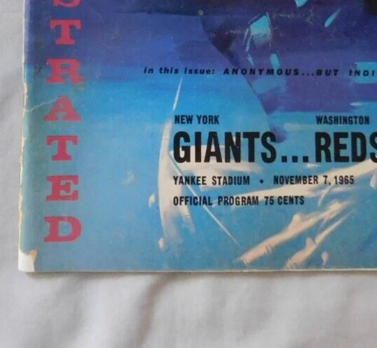 November 7 1965 New York Giants Vs Washington Redskins NFL Illustrated Program - Image 3 of 3