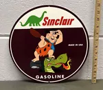 Sinclair Dino Gasoline Metal Sign Fred Flintstone Dino Station Cartoon Gas Oil