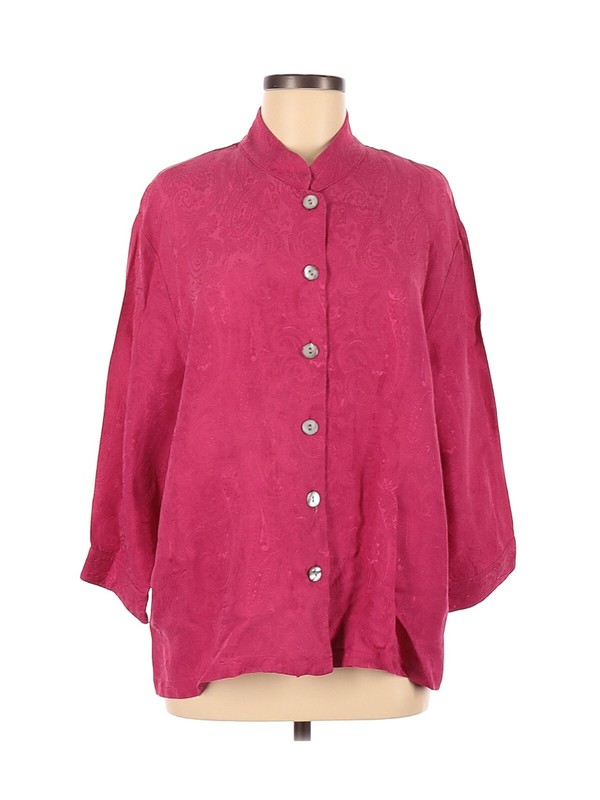 Chico's Silk Top/Jacket Hot Pink - Size 2 PRETTY