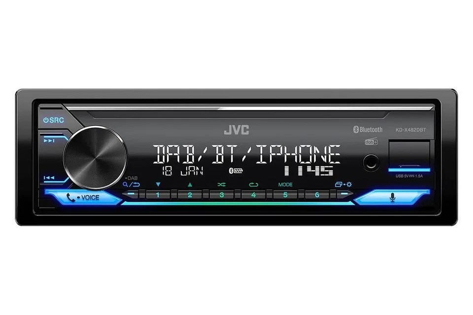 JVC Digital 1-DIN Autoradio DAB+ Bluetooth für Hyundai i20 2009-2012 silber - Bild 4 von 4