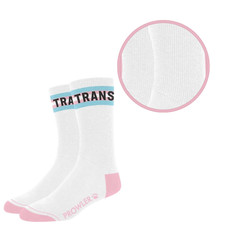 1 Pair White Trans Socks Breathable Cotton Atheltic Crew Over The Calf Hoses