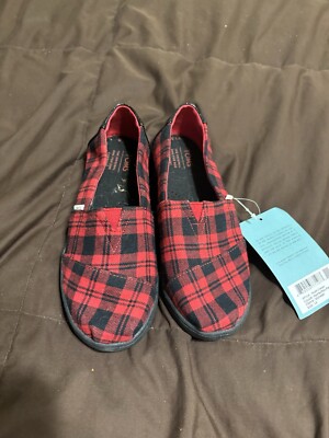 Kids Tom s Tiny Classic Buffalo Plaid Shoes  New Size 1.5