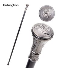 Roaring Bear Head Totem Relief Walking Cane Fashion Walking Stick