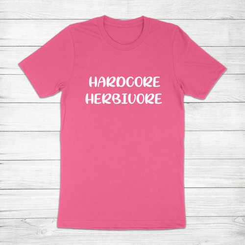 Hardcore Herbivore Funny Vegetarian Vegan Chef Cook Cooking Unisex Tee T-Shirt - Picture 13 of 13