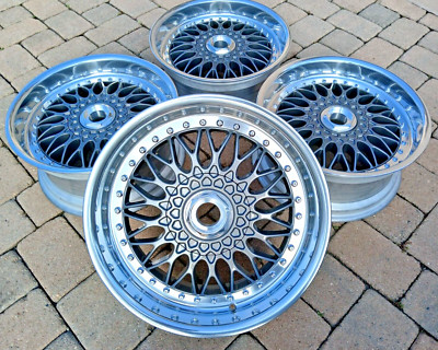 BMW E39 OEM BBS RC090 RS Style 5 17x8 et20 Wheels Rims + Billet Caps ...