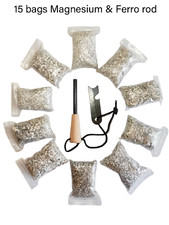 Fire Starter 15 Bags Magnesiums 99 Pure Ferro Rod For Camping Hiking Bushcraft