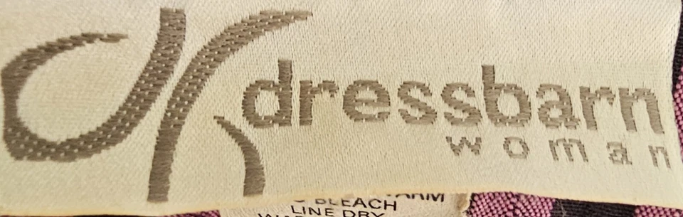 Camisa blusa Dressbarn para mujer talla 1X púrpura negra a rayas Foto 2 de 4