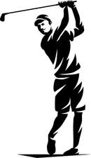 Male Golfer Vinyl Decal Golf Player Car Window Laptop Sticker