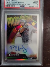 Paul Goldschmidt 2019 Topps Finest Prized Performers Refractor Auto # /50 PSA 9