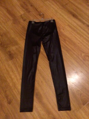 H&M Women s BLACK Pants Jegging SKINNY LEGGINGS Size Small Satin Finish