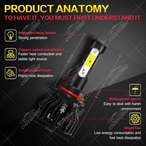 Para For Dodge Durango 2014 2015 - 4PC 8000K Faros LED + Kit de luces antiniebla - Picture 12 of 12