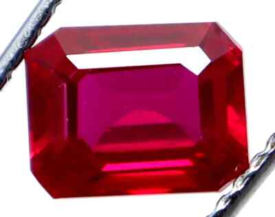 5.60 Ct Natural Red Ruby Emerald Cut Certified Rare Loose Gemstone With Gift