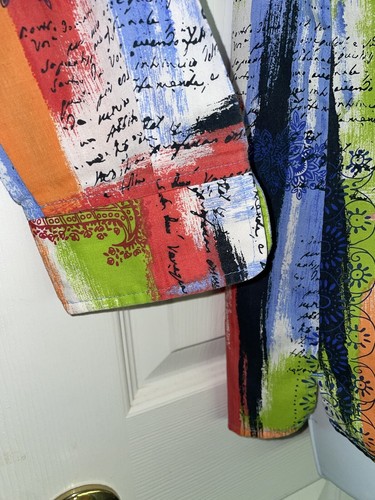 TravelSmith Sz Medium Bright L/S Multicolor Brushstroke Paisley Shirt EUC - Picture 6 of 9