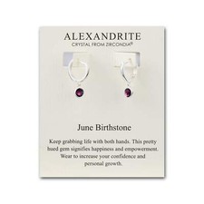 June Birthstone Hoop Earrings Created with Alexandrite Zircondia® Crystals