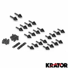 Spike Fairing Bolts Black Kit For 2004 Kawasaki Ninja ZX6R / 636 / ZX6RR