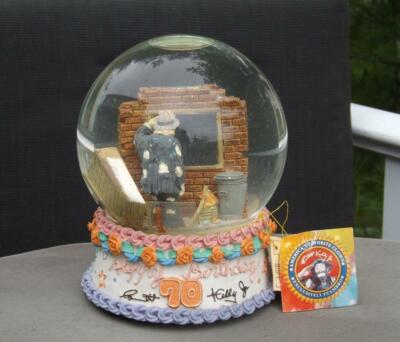 Mwt Emmett Kelly Jr Flambro Musical Snow Globe 70th Birthday Signed Hobo Clown Ebay