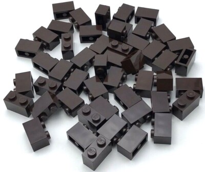 Lego 50 New Dark Brown Bricks 1 x 2 Building Blocks Pieces